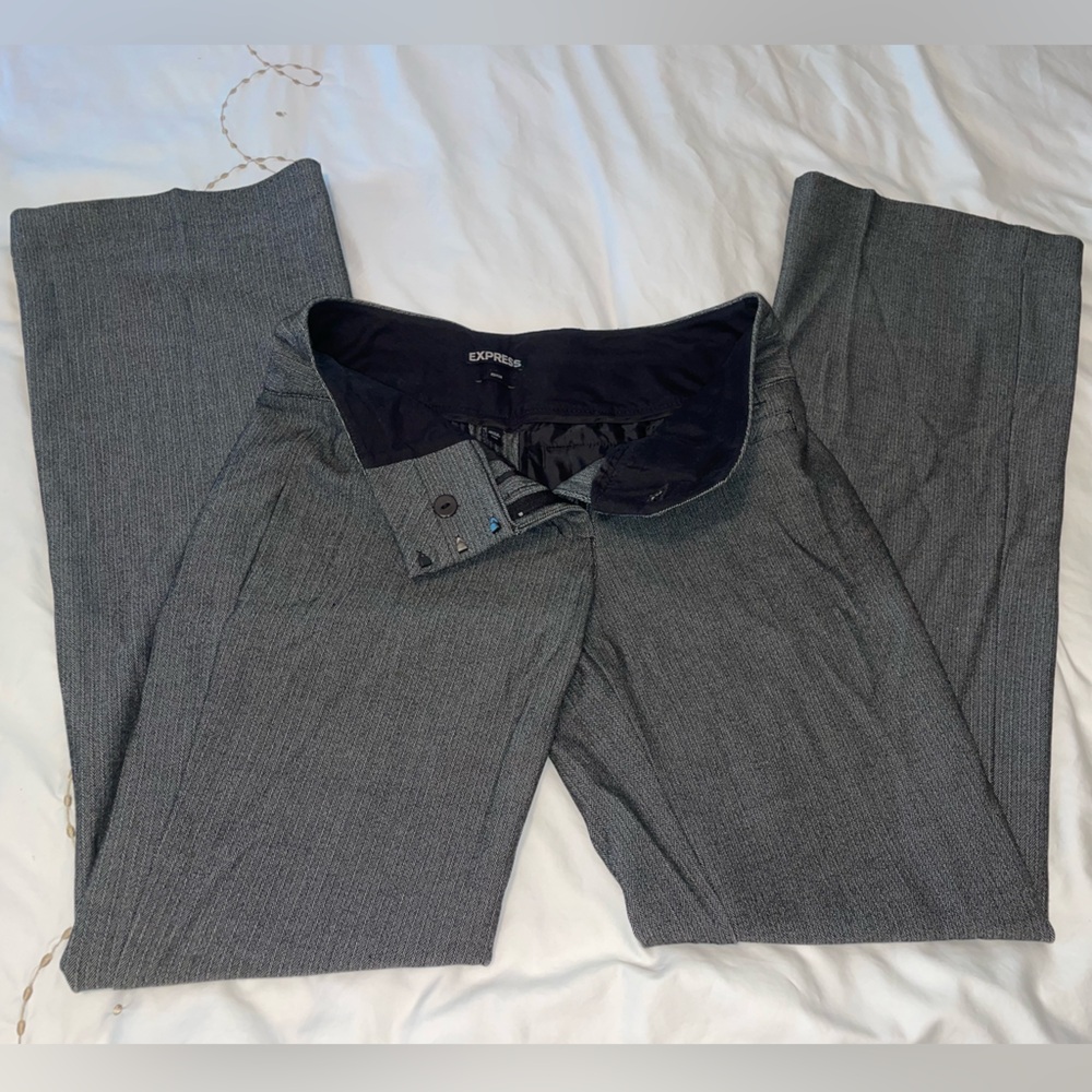 Express Editor Pant 00r Gray Pin Stripe - image 2
